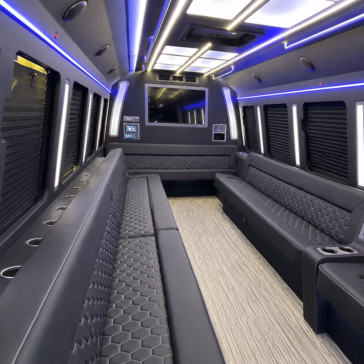 upland 40 passenger party bus inside