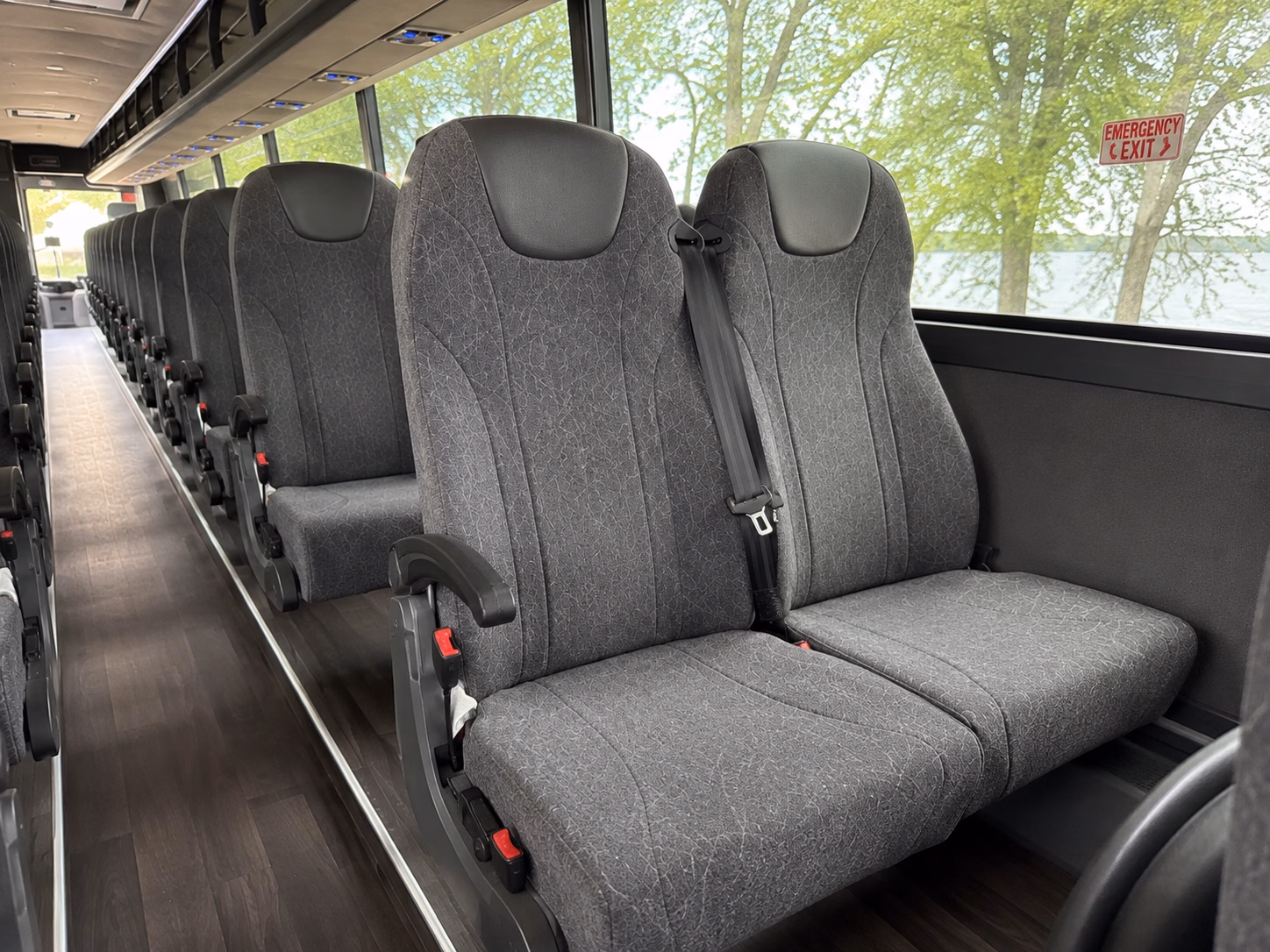 upland charter bus rental interior